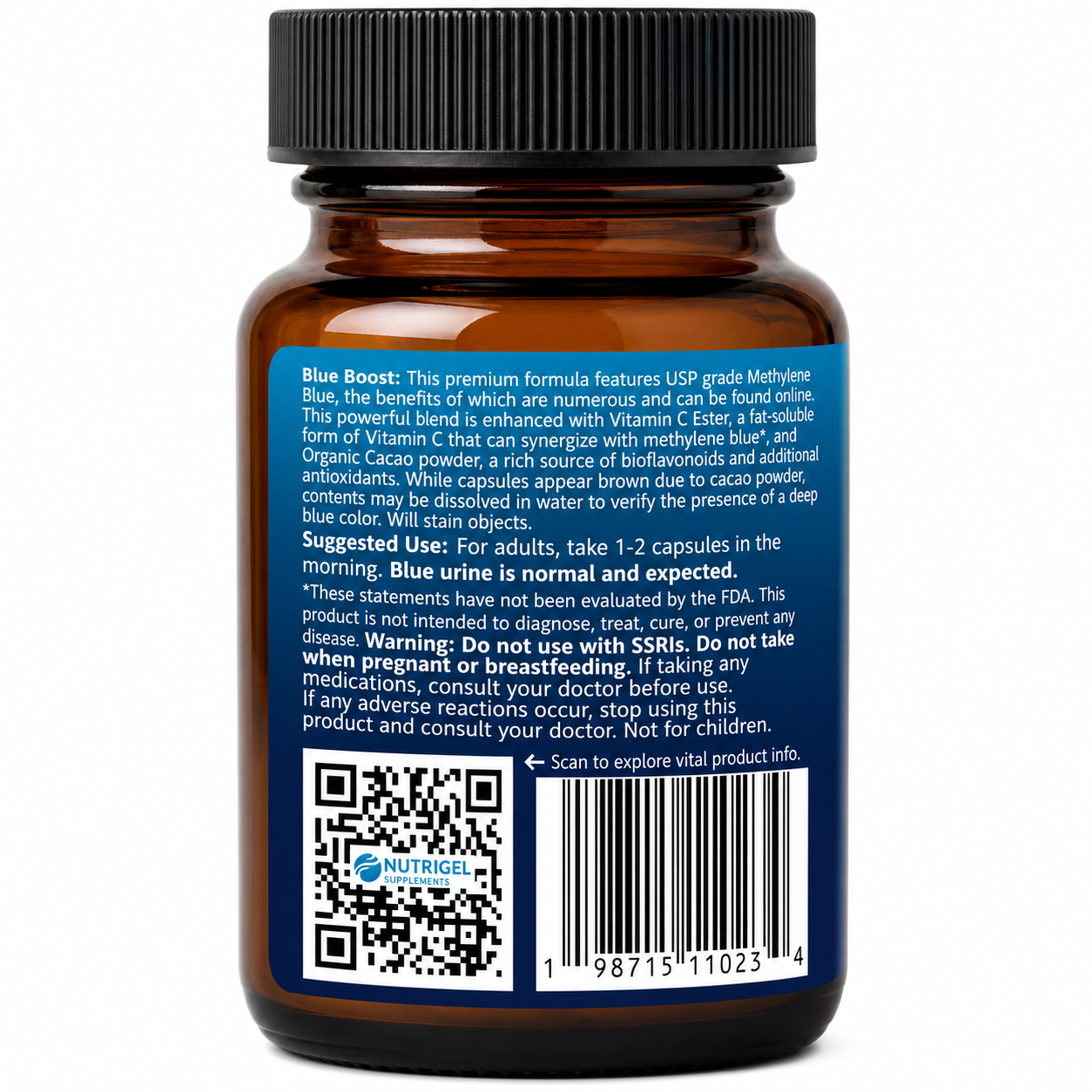 Nutricel Supplements Blue Boost | Enhanced Absorption Methylcobalamin Capsules