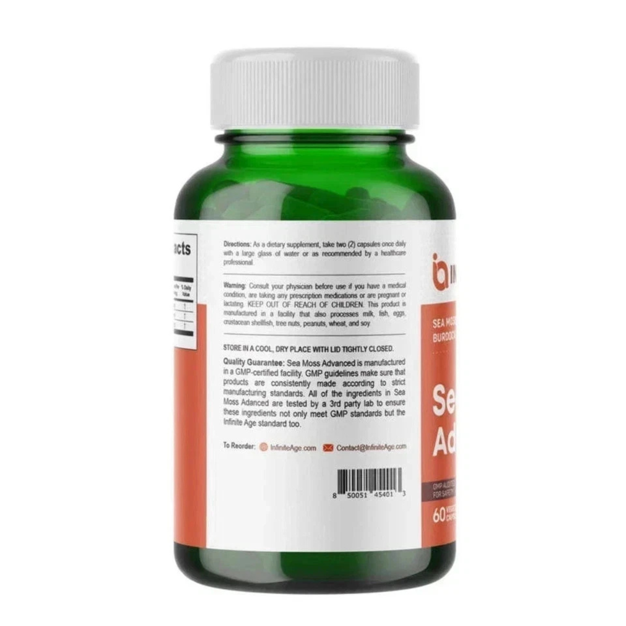 Infinite Age Sea Moss Advanced | Sea Moss Bladderwrack Burdock Capsules