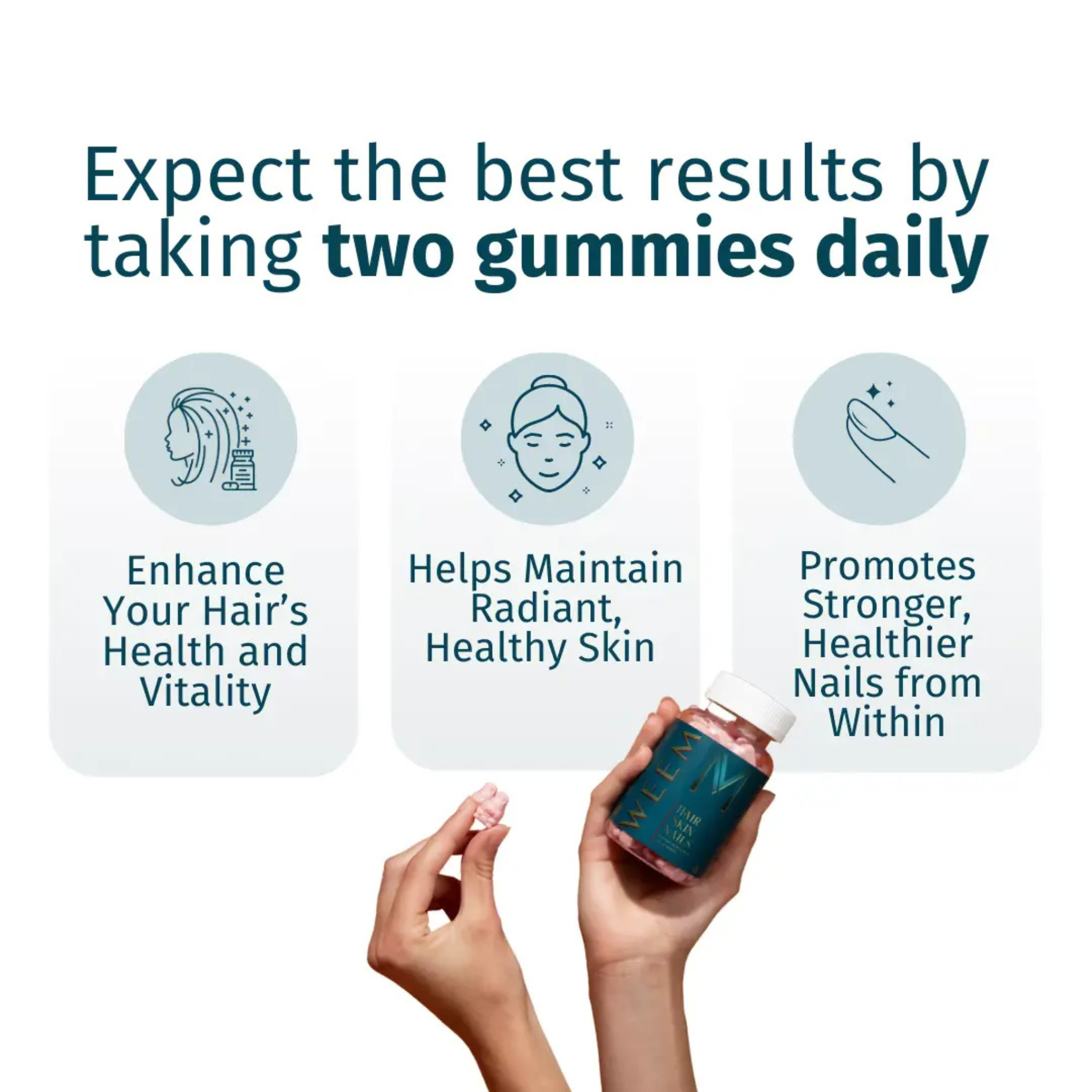 WEEM Hair Skin and Nails Gummies - Supports Healthy Hair ( pack of 2 )