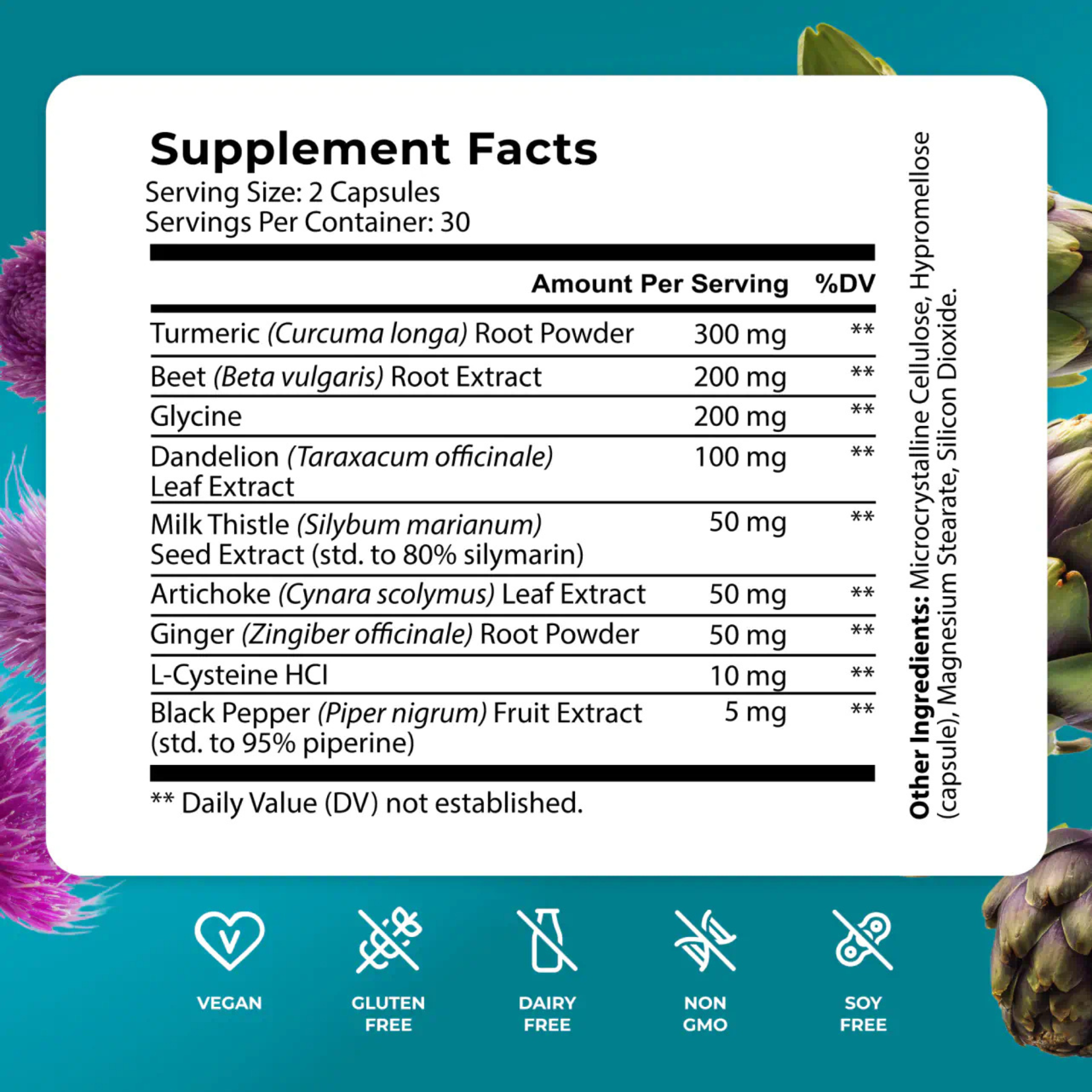 PureHealth Research Liver Health Formula – 60 Vegetarian Capsules