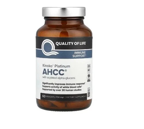 Quality of Life Kinoko Gold AHCC Immune Support 500 MG 60 Caps Seal