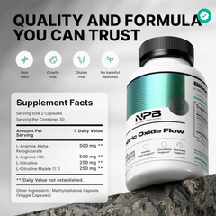NPB Nitric Oxide Flow Capsules – L-Arginine & L-Citrulline Supplement, 60 Veggie Capsules