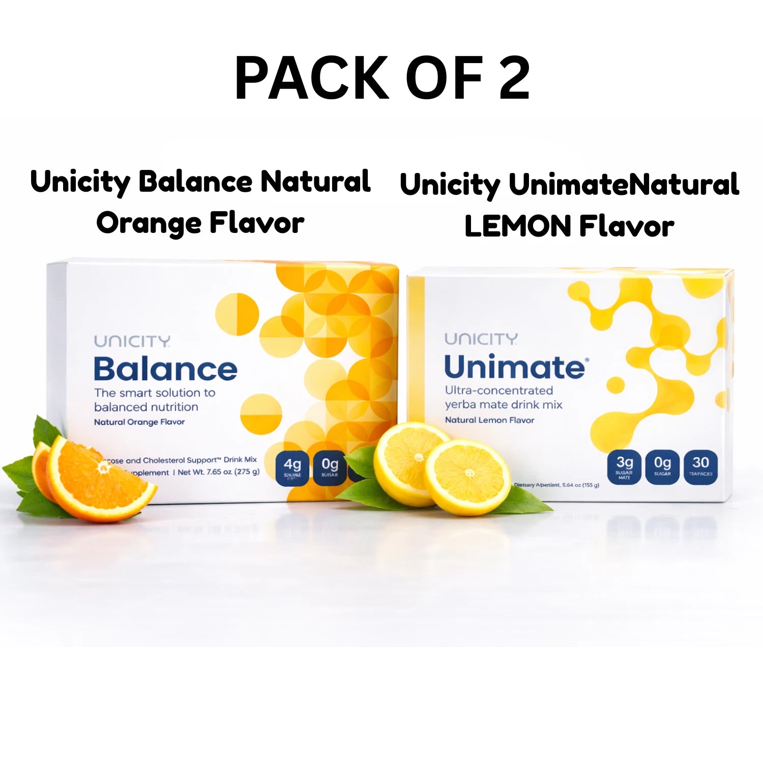 Combo-Unicity Unimate LEMON and Unicity Balance Natural Orange Flavor FREE