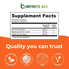 Infinite Age Sea Moss Advanced | Sea Moss Bladderwrack Burdock Capsules